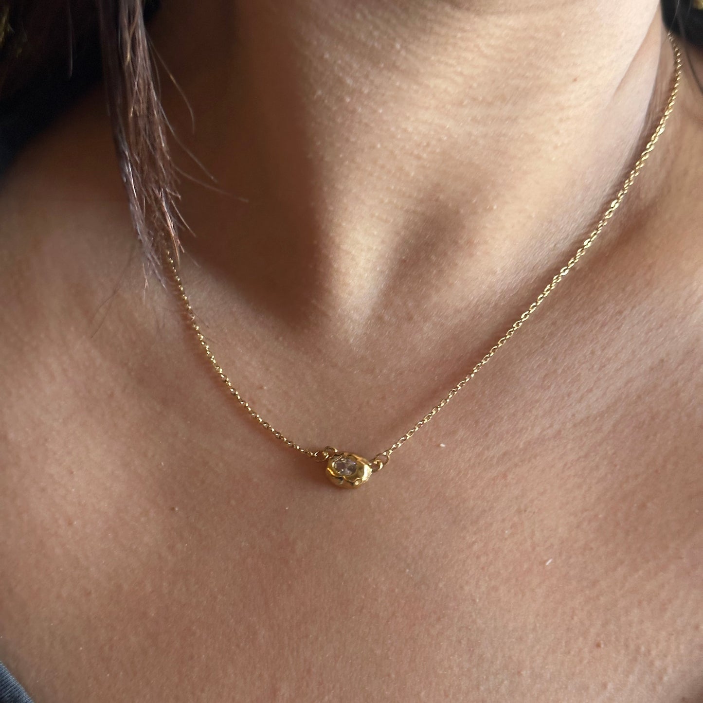 Amparo Necklace | Dainty Gold CZ Everyday Necklace